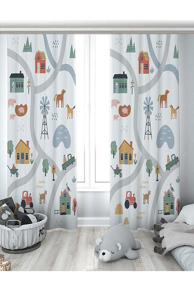 Evperest Town Model Double Winged Background Curtain EPP122