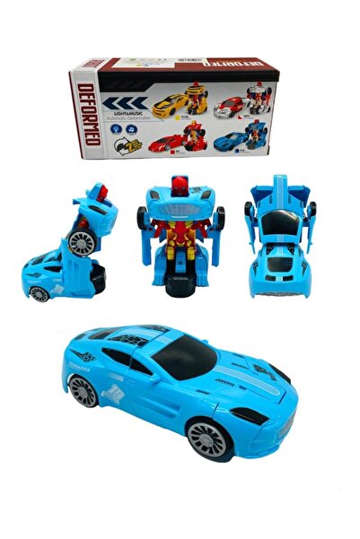 Shem سيارة متعددة الاتجاهات مع أضواء وأصوات تتحول إلى روبوت أزرق