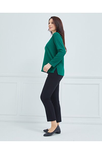 Fresh&Moda Γυναικεία Χειμερινή Casual Mother χτενισμένη βαμβακερή μπλούζα