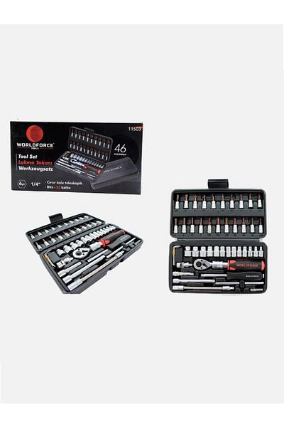 Worldforce 46 Pieces 1/4" Socket Set 4-14MM S-Ultra Professional Socket Set