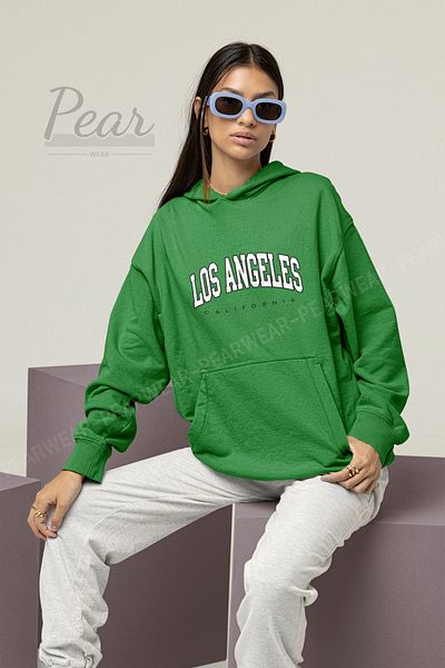 Pear Wear Λος Άντζελες εμπριμέ γυναικεία φούτερ με κουκούλα με 3 κλωστές