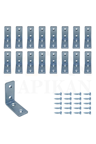 Yapıkan 16x35x35mm- 16 Ad. L Demir Gönye Köşebent - Mobilya Dolap Raf Masa Kö...