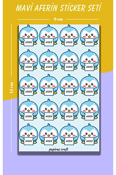Craft PAPİRUS CRAFT Öğretmen Sticker Seti Öğrenci Ödül 20 Lİ AFERİN , Aferin ...