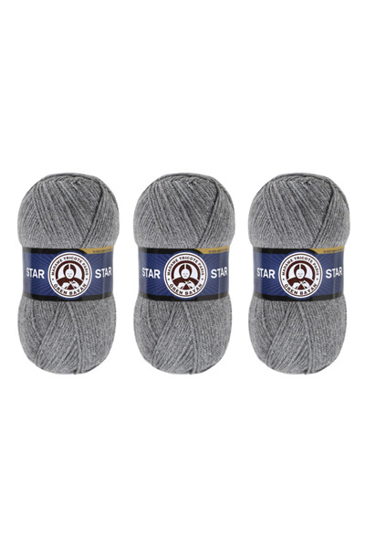 Ören Bayan Κλωστή πλεξίματος Ören Star 3 τεμαχίων Γκρι 008