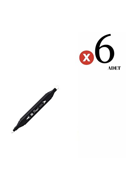 Tinge Twin Çift Uçlu Marker Kalemi 0 Colorless Blender 6 Adet Set