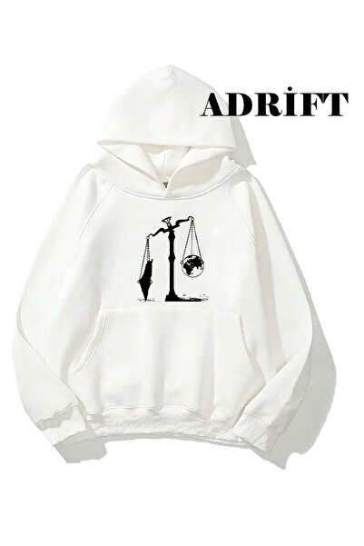 Tarzsokak Unisex Φούτερ Jerusalem Scream με κουκούλα, λευκό