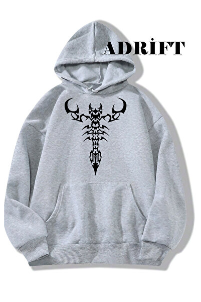 Tarzsokak Hanorac unisex Scorpion cu glugă, gri