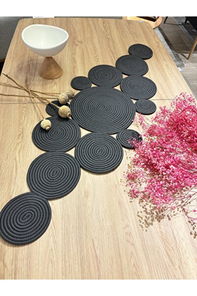 MaVaux Mars Modern Natural Jute, Patterned, Wicker, Placemat, Table, Coffee Table Cloth Runner. 45x120