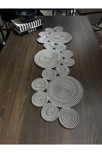 MaVaux Saturn Runner Natural Jute, Patterned, Wicker, Placemat, Table, Coffee Table Cloth Runner 30x125