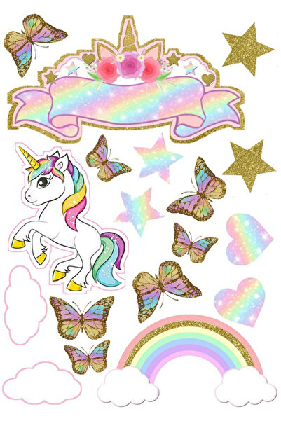 BK Design Unicorn Sticker Telefon Laptop Notebook Tablet Defter Matara Stiker...