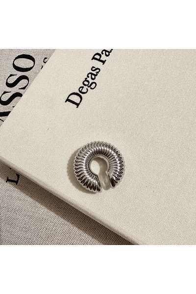Okko Store Steel Striped Thick Hoop Cartilage Earring Earcuff