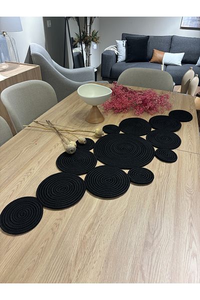 MaVaux Mars Modern Natural Jute, Μοτίβο, Ψάθινο, American Service, Τραπέζι, Τραπεζάκι σαλονιού Runner. 45 x 120