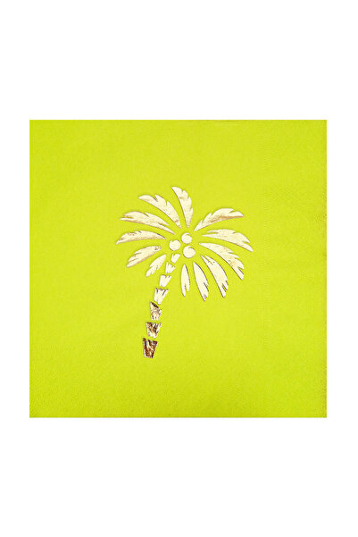 Story طقم من 16 منديل ورقي ملون بنقشة أوراق النخيل الذهبية مقاس 33x33 سم