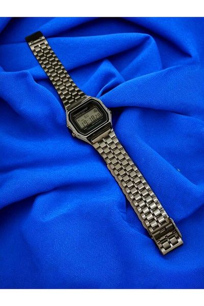 Brality Unisex Digital Retro Wristwatch - Silver Color Adjustable Clip-On Steel Strap (Alarm-Stopwatch) 0016