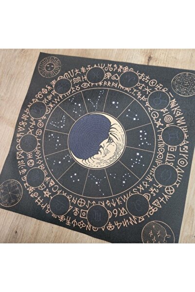 fırsatlar diyarı Astroloji Burçlar Moon Tarot Sunak Bezi / Tarot Örtüsü 75x75 Cm