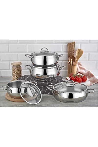 SAFINOX bella 8 parça metal tencere seti