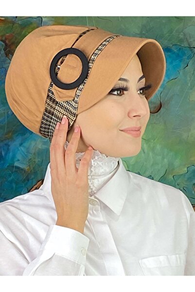 BUTİKAMBAR Pălărie Hijab în carouri cu cataramă model Nazli
