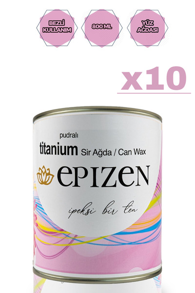 EPİZEN 10 Adet Hassas Ciltler İçin Titanium Pudralı Sir Ağda Konserve Kutu 800G
