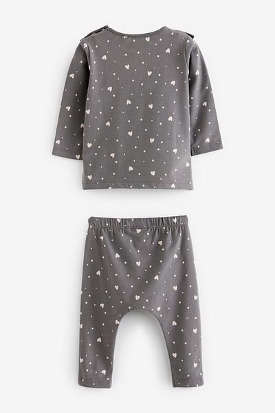 Next Baby 100% Cotton Red Brown 3-Piece Top and Bottom Set