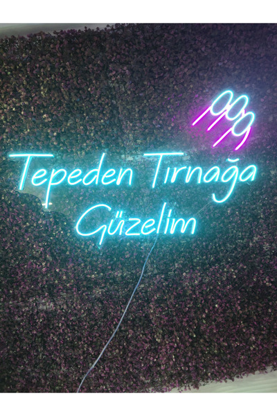 dekoraven Tepeden Tırnağa Güzelim Güzellik merkezi kuaför neon led tabela (80...