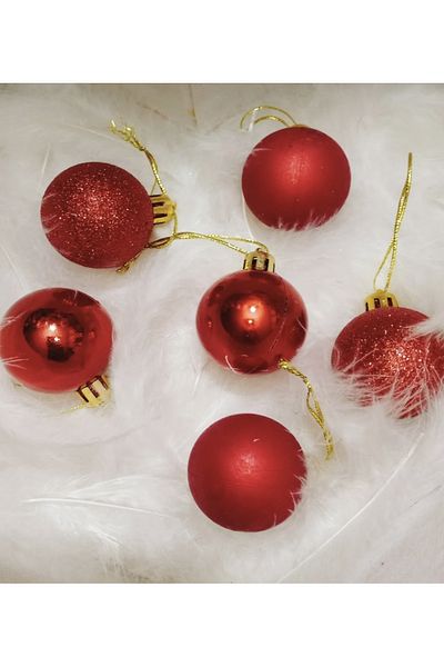 Mini Tasarım Atölyem Christmas Tree Red Ball Ornament Set