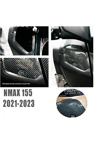 YSGMOTOPARTS Nmax 125/155 2021-2024 Sol Torpido Kapağı Karbon Aç-Kapa Nmax 155 Logolu