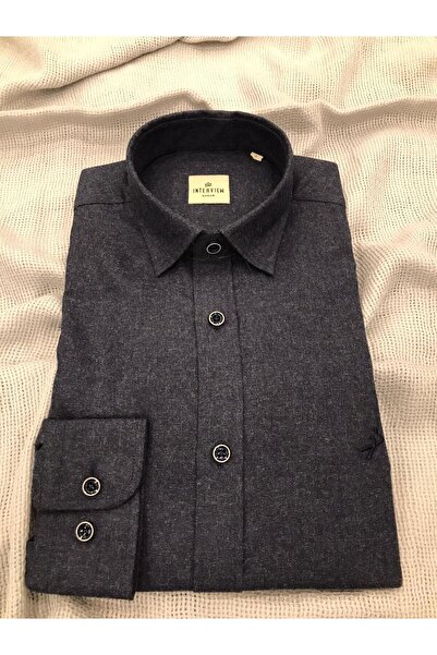 Sarar ІНТЕРВ'Ю ТКАНИНА СЛИМ ФІТ З ВІЗЕРУНКОМ СИНЯ СОРОЧКА