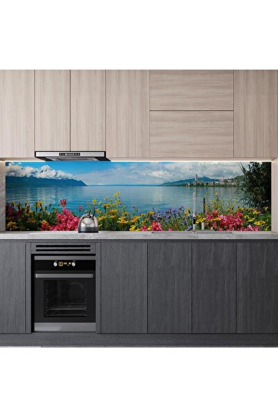 StickerArt Mutfak Tezgah Arası Folyo Fayans Kaplama Folyosu Cenevre Gölü