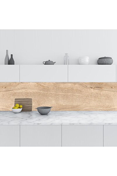 StickerArt Mutfak Tezgah Arası Folyo Fayans Kaplama Folyosu Doğal Ahşap Desen