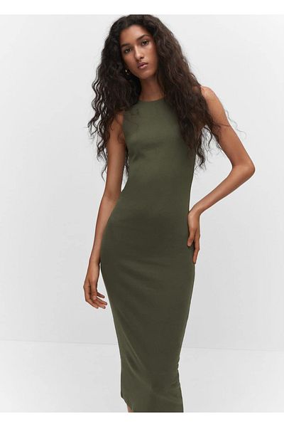 MANGO Woman Midikleid aus Baumwolle