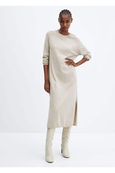MANGO Woman Round Collar Knitwear Dress