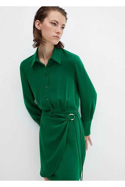 MANGO Woman Kurzes Hemdblusenkleid