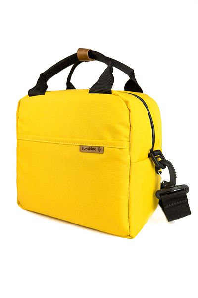SUNSHINE Yellow Waterproof Fabric Insulated Lunch Bag Thermal Bag Lunch Bag Shoulder Bag