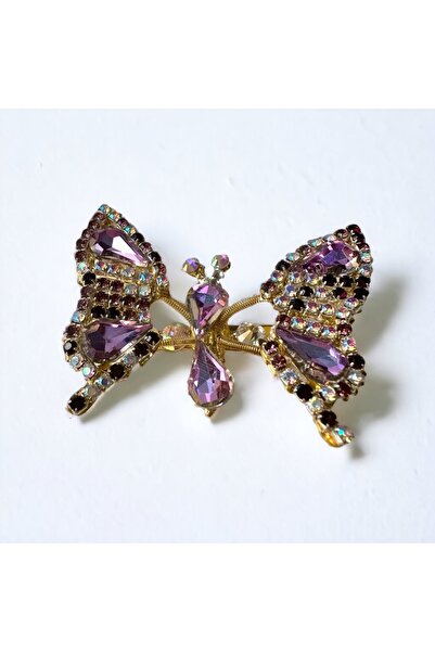 alsaccessories лилав модел пчела с лилав и бял кристален плот и подвижна крок...