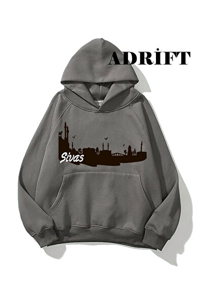 Adrift Unisex Sivas dukserica sa kapuljačom
