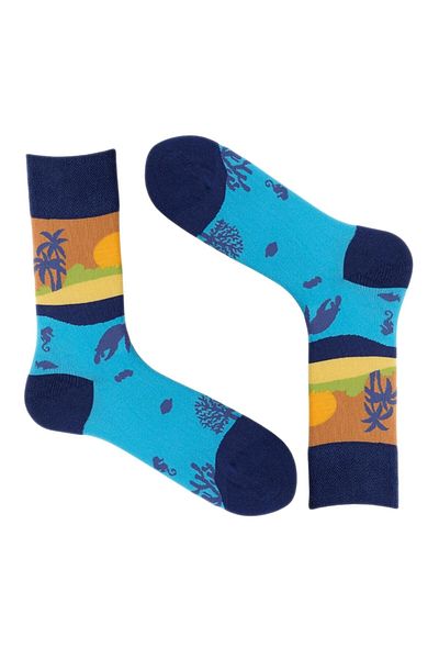 MRHERO 1002 Șosete lungi unisex multicolore din bumbac cu tematică marină Sosete colorate