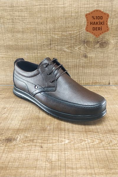 Endurstep Ортопедични мъжки обувки с връзки от естествена кожа, цвят кафе, Cas0032
