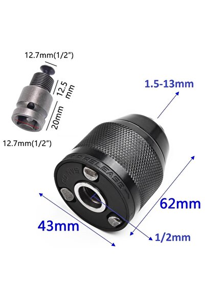 Depolife Kilitlemeli somun sökme sıkma makinesi için metal mandren ve adaptör seti