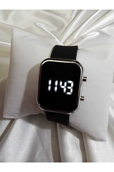 Brality Siyah Kordon Gümüş Kasa Dijital Led Çocuk Saati Silikon (AKILLI SAAT ...