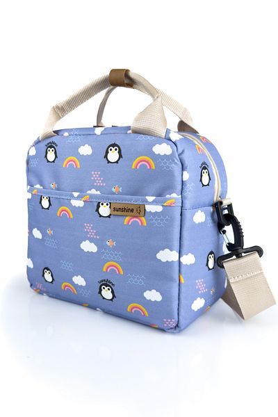 SUNSHINE Blue Waterproof Fabric Insulated Lunch Bag Thermal Bag Lunch Bag