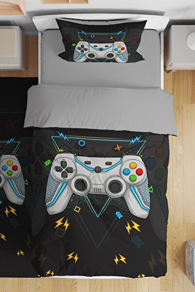 EVPANYA مجموعة مفروشات أطفال مفردة منقوشة من Gamer Player 1