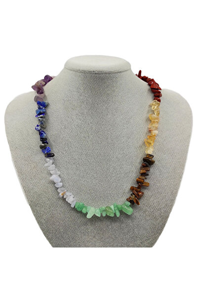 ByKolyeucum 7 Pieces Chakra Natural Stone Zodiac Energy Necklace