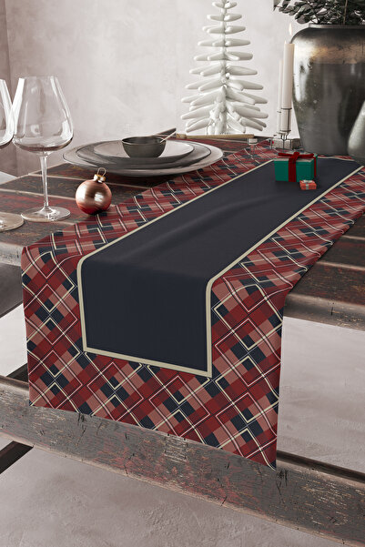 AYSHOME Ays Home Karirani dezen paket tamnoplava novogodišnja Stolni raner