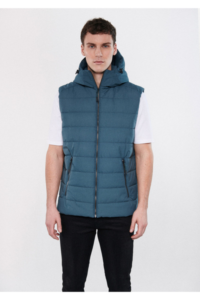 Mavi Kapüşonlu Şişme Yelek Regular Fit / Normal Kesim 0110147-70767