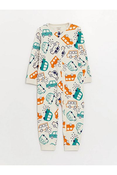 LC Waikiki LCW Baby - Crew Neck Printed 2-Piece Jumpsuit Set for Baby Boy