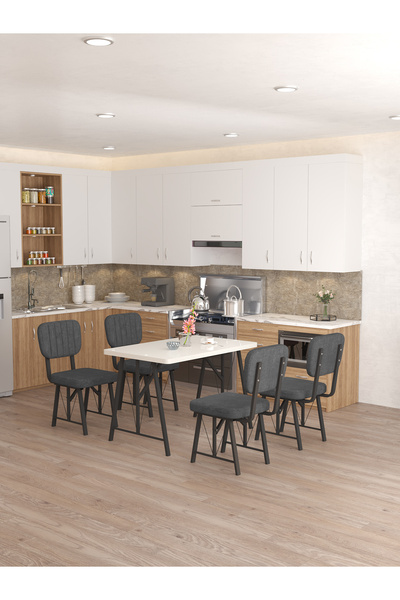 Mygusi Hayat 70x110cm Sabit Beyaz Mutfak Masası, Mutfak Masası Takımı, Yemek ...