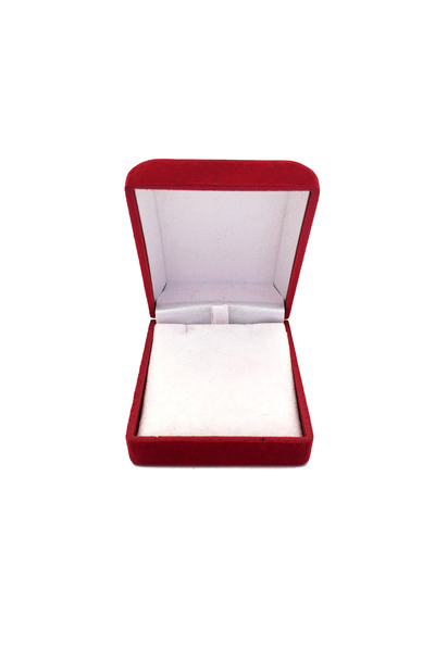 Nereze Kırmızı Renk Kadife Kolye Kutusu Şık Hediye Kutusu