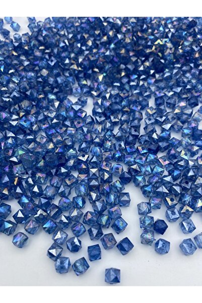 Hedef Bijuteri 50 جرام 8 مم ساكس / مكعب أزرق داكن مع جانجان، خرز أكريليك نموذ...