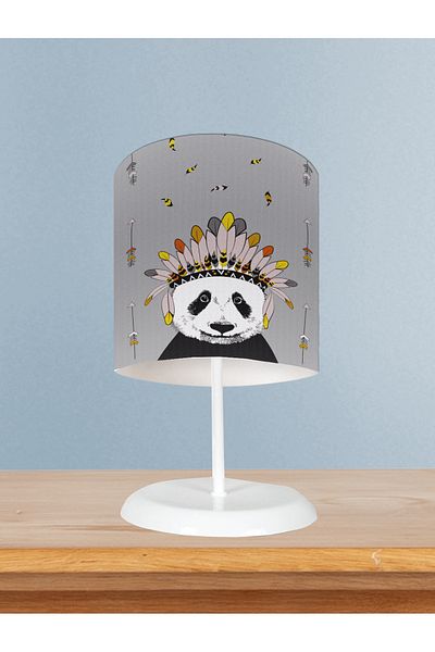 MASAL ODAM Baby and Children's Room Native American Panda Pattern Lampshade