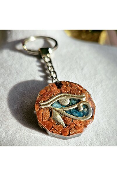 Singincraft حجر نجمة عين حورس - سلسلة مفاتيح أورجونيت أباتيت (منتجات مصممة يد...